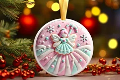 Round Christmas Ornament Sublimation|Clipart Product Image 2