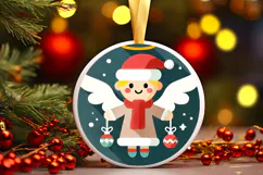 Round Christmass Ornament PNG Product Image 1