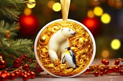 Round Christmas Ornament Sublimation|Clipart Product Image 2