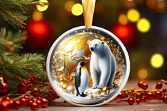 Round Christmas Ornament Sublimation|Clipart Product Image 2