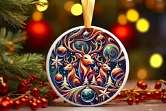 Round Christmas Ornament Sublimation|Clipart Product Image 2