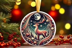 Round Christmas Ornament Sublimation|Clipart Product Image 2