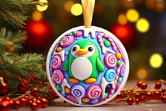Round Christmass Ornament PNG Product Image 1
