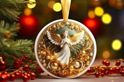 Round Christmas Ornament Sublimation|Clipart Product Image 2