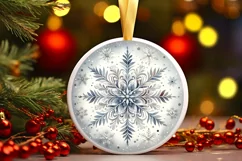 Snow Flake Christmas Ornament Sublimation PNG Product Image 3