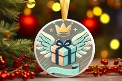 Round Christmas Ornament Sublimation|Clipart Product Image 2
