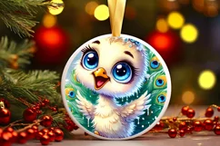 Round Christmas Ornament Sublimation|Clipart Product Image 2