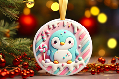 Round Christmass Ornament PNG Product Image 1