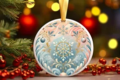 Round Christmas Ornament Sublimation|Clipart Product Image 2