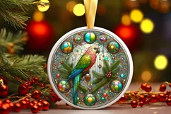 Round Christmas Ornament Sublimation|Clipart Product Image 2