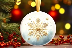 Round Christmas Ornament Sublimation|Clipart Product Image 1