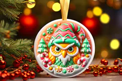 Round Christmass Ornament PNG Product Image 1