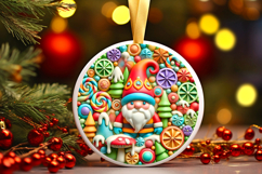 Round Christmass Ornament PNG Product Image 1