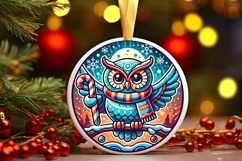 Round Christmas Ornament Sublimation|Clipart Product Image 1
