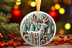Round Christmass Ornament PNG Product Image 1