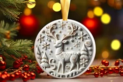 Round Christmas Ornament Sublimation|Clipart Product Image 2