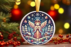 Round Christmas Ornament Sublimation|Clipart Product Image 2
