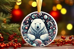 Round Christmas Ornament Sublimation|Clipart Product Image 1
