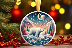 Round Christmas Ornament Sublimation|Clipart Product Image 1