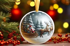 Christmas Round Cute Ornament Sublimation Product Image 1