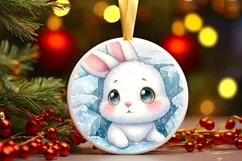 Round Christmas Ornament Sublimation|Clipart Product Image 1