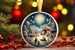 Round Christmas Ornament Sublimation|Clipart Product Image 1