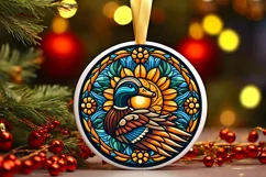 Round Christmas Ornament Sublimation|Clipart Product Image 1