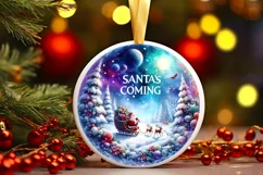 Santa's Coming Winter Scene Sublimation PNG Product Image 3