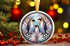Round Christmas Ornament Sublimation|Clipart Product Image 2