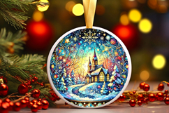 Round Christmass Ornament PNG Product Image 1