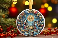 Round Christmas Ornament Sublimation|Clipart Product Image 2