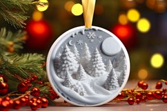 Round 3D Winter Scene Sublimation PNG Product Image 1
