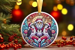 Round Christmas Ornament Sublimation|Clipart Product Image 2