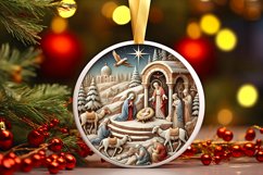 Round Christmas Ornament Sublimation|Clipart Product Image 1