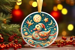 Round Christmas Ornament Sublimation|Clipart Product Image 1