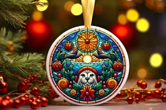 Round Christmas Ornament Sublimation|Clipart Product Image 2