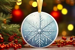 Round Christmas Ornament Sublimation|Clipart Product Image 1