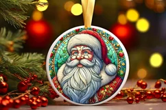 Round Christmas Ornament Sublimation|Clipart Product Image 2
