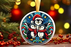Round Christmas Ornament Sublimation|Clipart Product Image 1