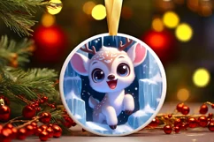 Round Christmas Ornament Sublimation|Clipart Product Image 1