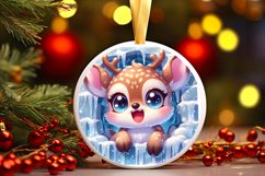 Round Christmas Ornament Sublimation|Clipart Product Image 1