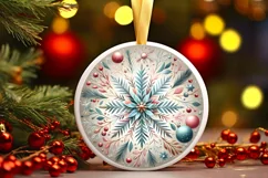 Round Christmas Ornament Sublimation|Clipart Product Image 1