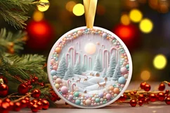 Round Winter Scene with Molten Candy PNG Product Image 3