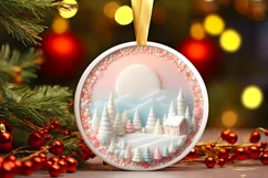 Round Winter Scene with Molten Candy PNG Product Image 3
