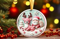 Round Christmas Ornament Sublimation|Clipart Product Image 2