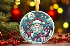 Round Christmas Ornament Sublimation|Clipart Product Image 2