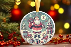 Round Christmas Ornament Sublimation|Clipart Product Image 2