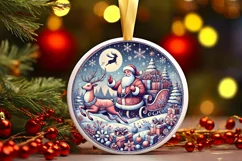 Round Christmas Ornament Sublimation|Clipart Product Image 2