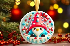 Round Christmas Ornament Sublimation|Clipart Product Image 2