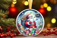 Round Christmas Ornament Sublimation|Clipart Product Image 1